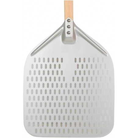 Pala per Pizza Forata in Alluminio Anodizzato con Manico in Legno 30+40cm Smontabile Pane Dolci