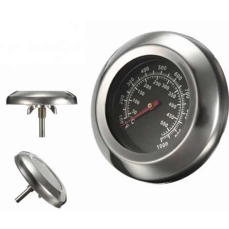 Termometro per Barbecue Affumicatore Forno Grill 50-550 Gradi Nero Inox