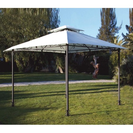 Top Telo di Copertura per Gazebo Ricambio 3x3mt Ecrù con Airvent aggancio spigoli Solo Telo