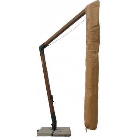 Custodia per Ombrellone Decentrato 3x4 3x3 Metri Tondo Legno Alluminio Impermeabile da Esterno