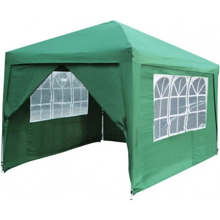Gazebo Pieghevole Giardino con Tende 3x3MT Automatico Fisarmonica Fiera Mare
