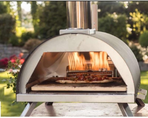 Forno Per Pizza Multifuel Gas Legna Pellet In Acciaio Inox con Pietra Refrettaria 500°: la pizzeria direttamente a casa tua!