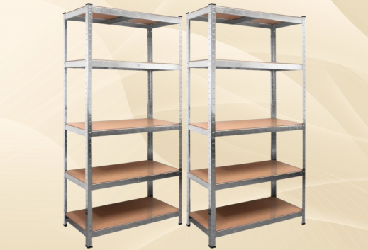 La scaffalatura a 5 ripiani in legno zincato da 2 unità indipendenti è la soluzione ideale per organizzare il tuo spazio